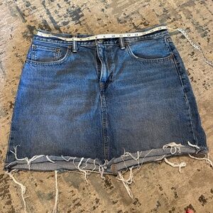 Levi's Blue Denim Distressed Mini Skirt